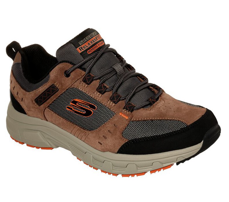 Skechers Herr Bruna/Svarta Sneakers - Relaxed Fit: Oak Canyon - Sverige (DQMCT-0621)